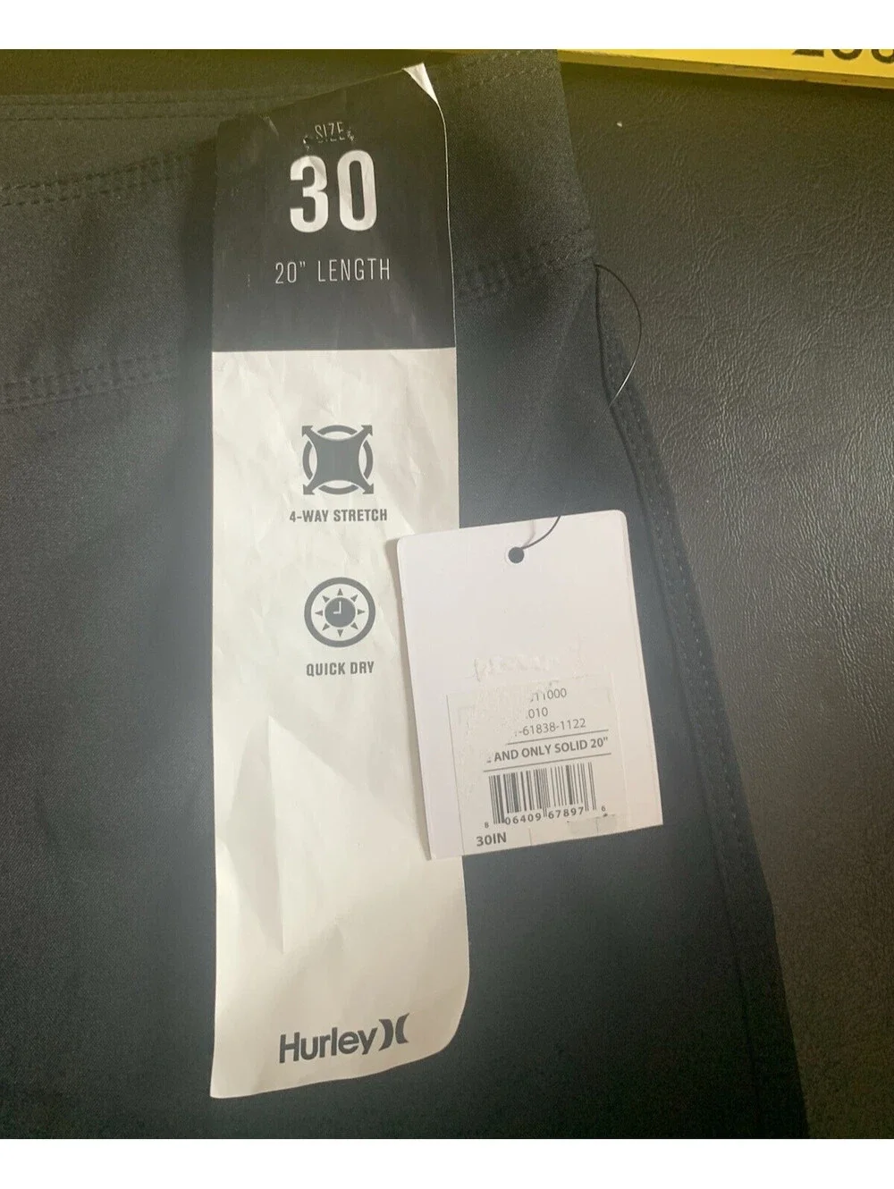 Hurley Men's Swim Shorts Black Size 30 Quick Dry New With Tags